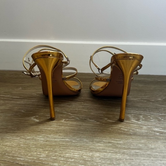 Stuart Weitzman • sky high gold strappy stiletto sandals • 40 - Picture 16 of 16